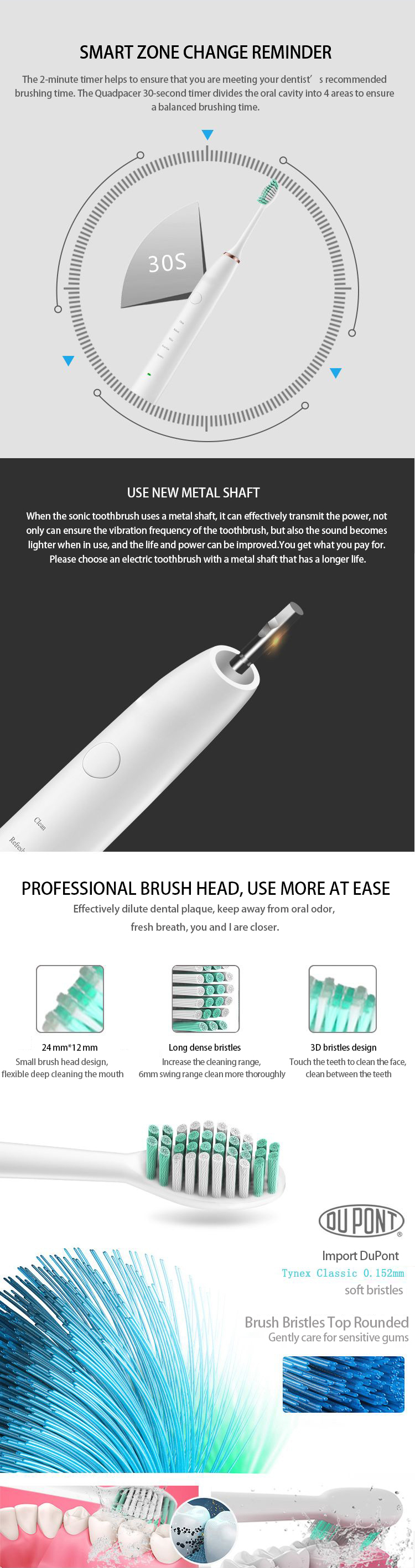 Private Label Portable Replaced An Biodegradable Battery Charger Smart Oscillating Rotating Electric Toothbrush