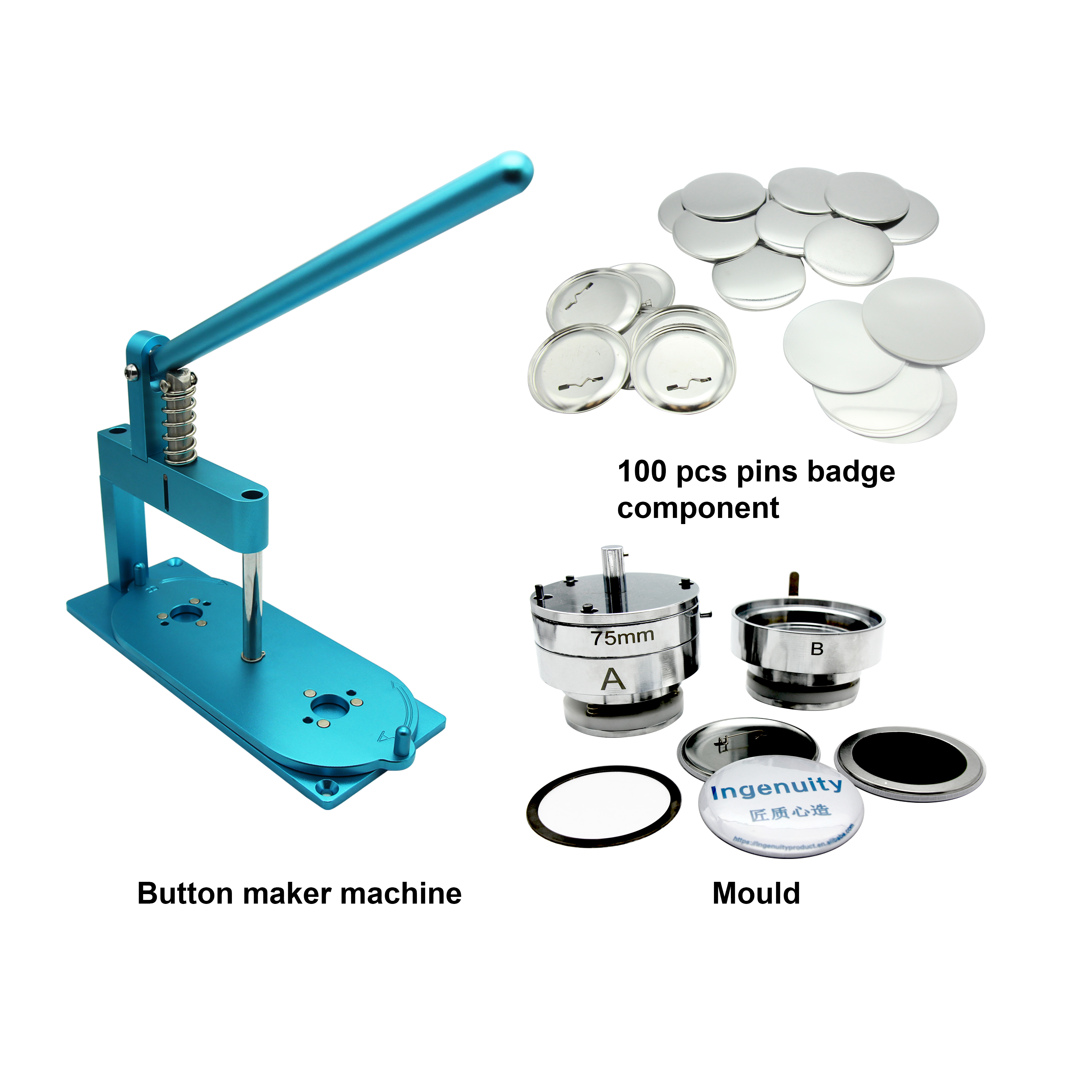 75 мм Высокое качество оптовая продажа pin button badge making kit