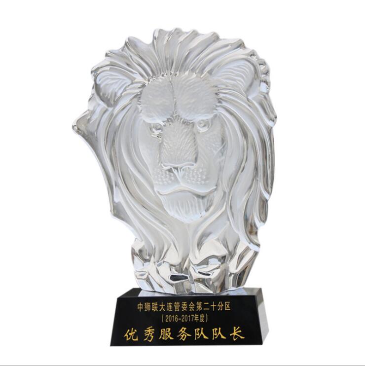 Фигурка животного на заказ, декоративные кристаллы из хрустального льва для хрустального трофея