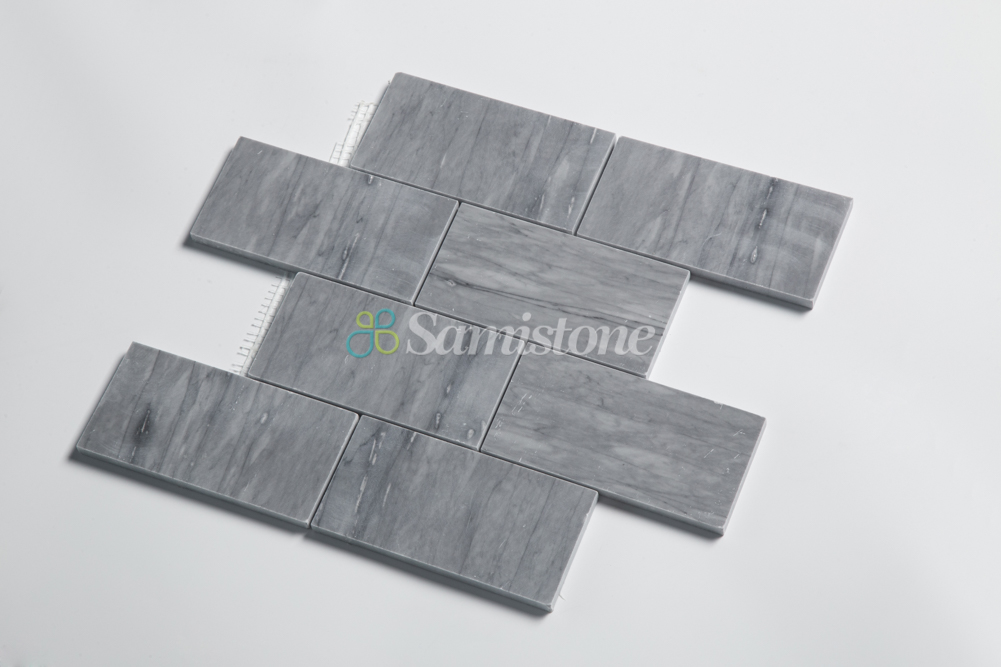 Samistone Latin Grey Marble 3x6 inch Brick mosaic tile for wall and floor