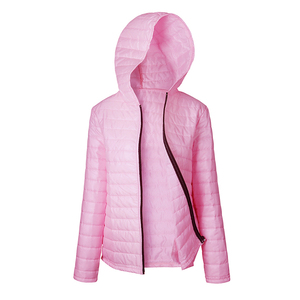 Light Blue / Pink / Black Hooded Short Feather Jacket Coat Water-Resistant Packable Light Women Down Jacket