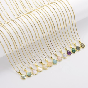 Jewelry Necklace 18K Gold Plated Brass Bolo Necklaces With Tips Amethyst Water Drop Fashion Jewellery 2019 Necklaces