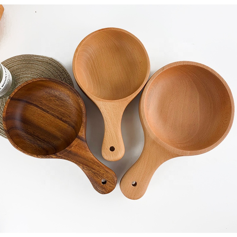 Multifunction Wooden Plus Size Eco-friendly Reusable Rice Water Spoon Ladle OK