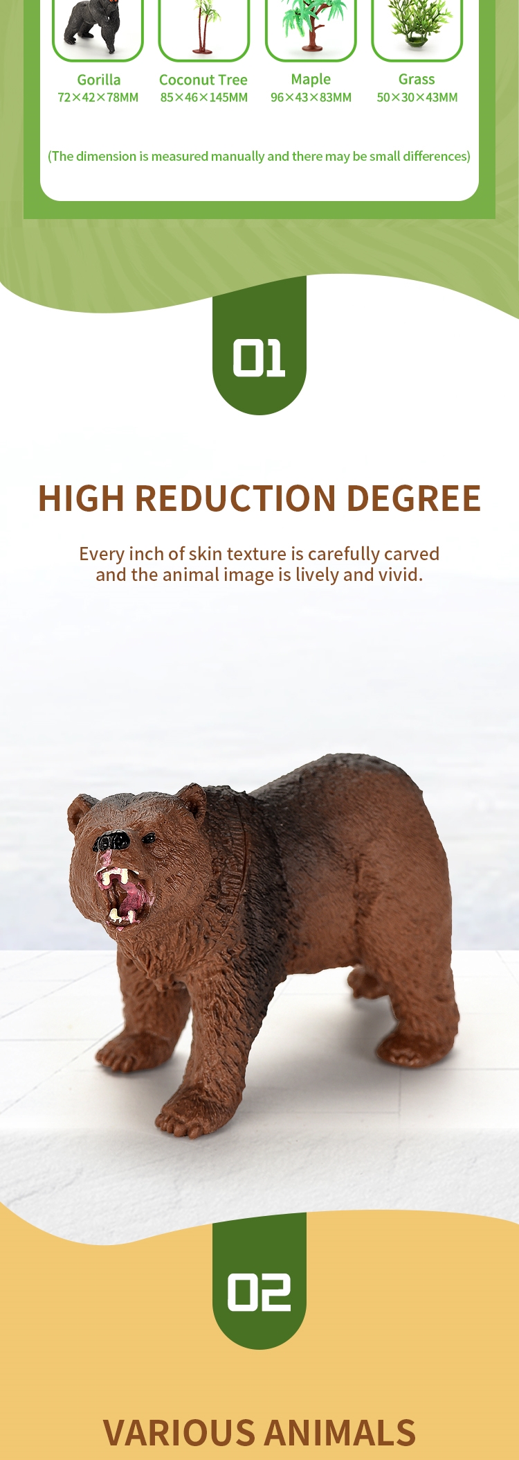 Realistic miniature Animal suit Model Toy