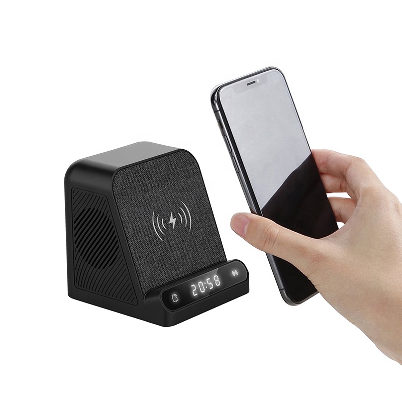 BT-128MX новый дизайн цифровой светодиодный Будильник 15 Вт Беспроводная зарядка функция Bluetooth с динамиками