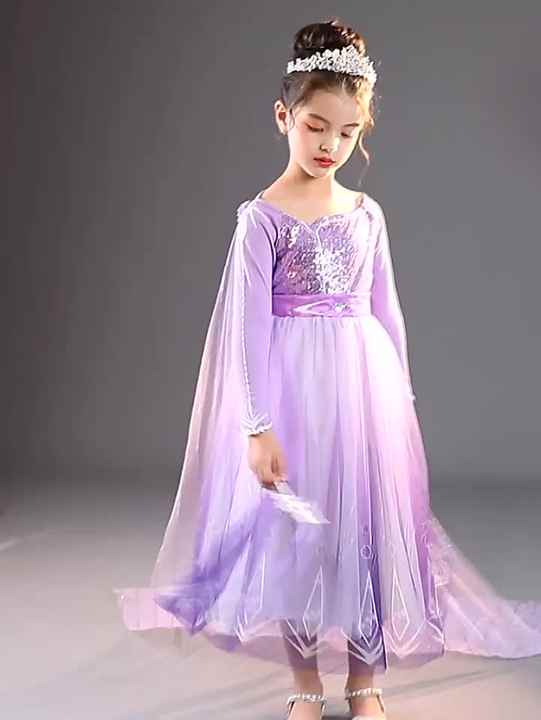 open lace back dress Iridescent Blue/Pink Princess Gown main image 1