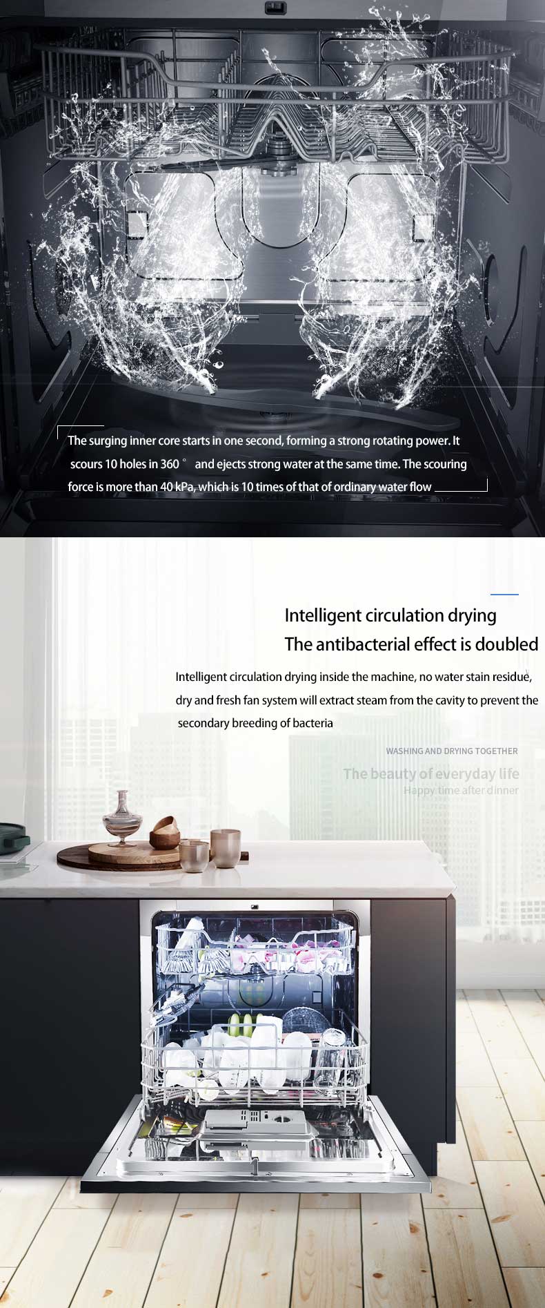 Built-in dishwasher appliances for kitchen intelligent multifunctional sterilization high temperature drying