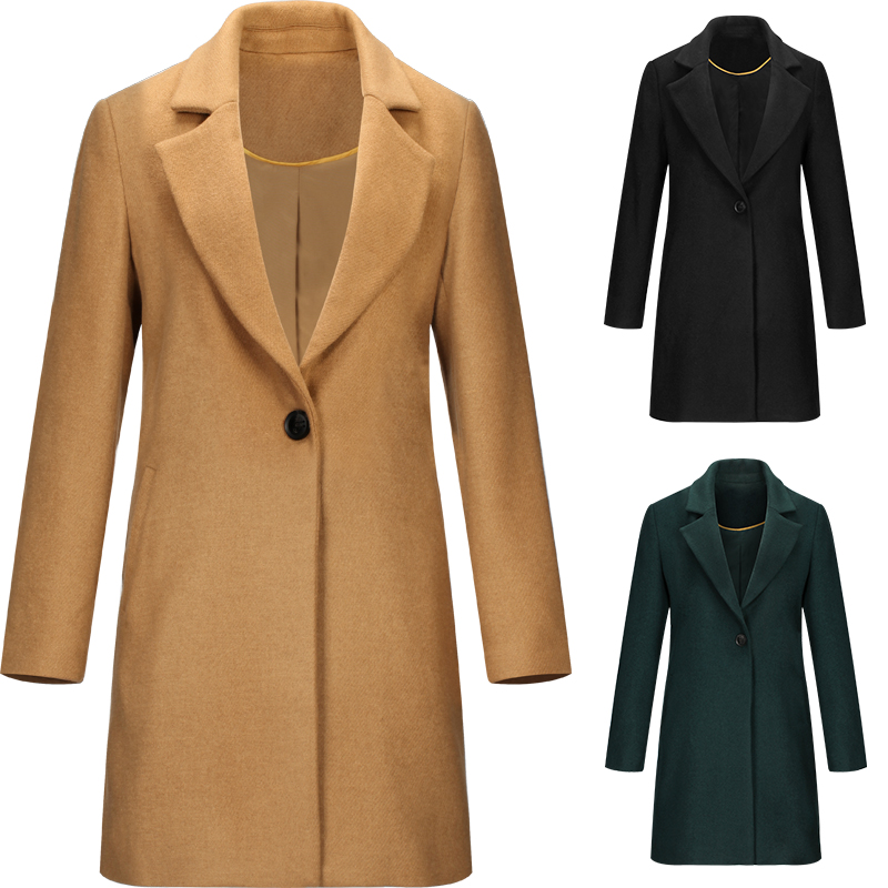 women's long wool coat plus size