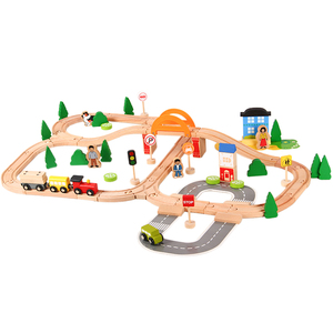 wooden car set tracks