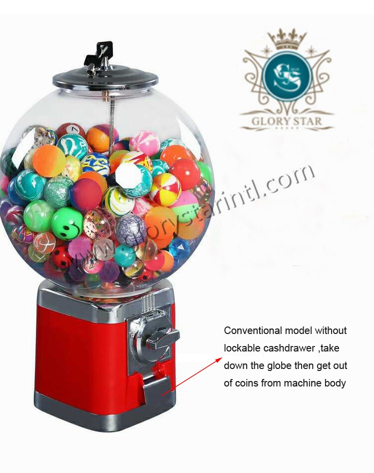 Hot sale capsules bubble gum coins bulk rubber ball vending machine for 100% safety