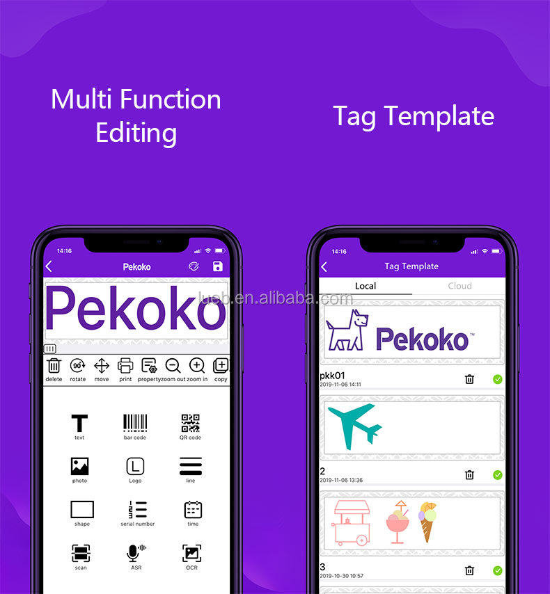 Pekoko K1 plus Petty's globe portable bucket TOTE printer T-shirt personal custom DIY mobile mini printer color