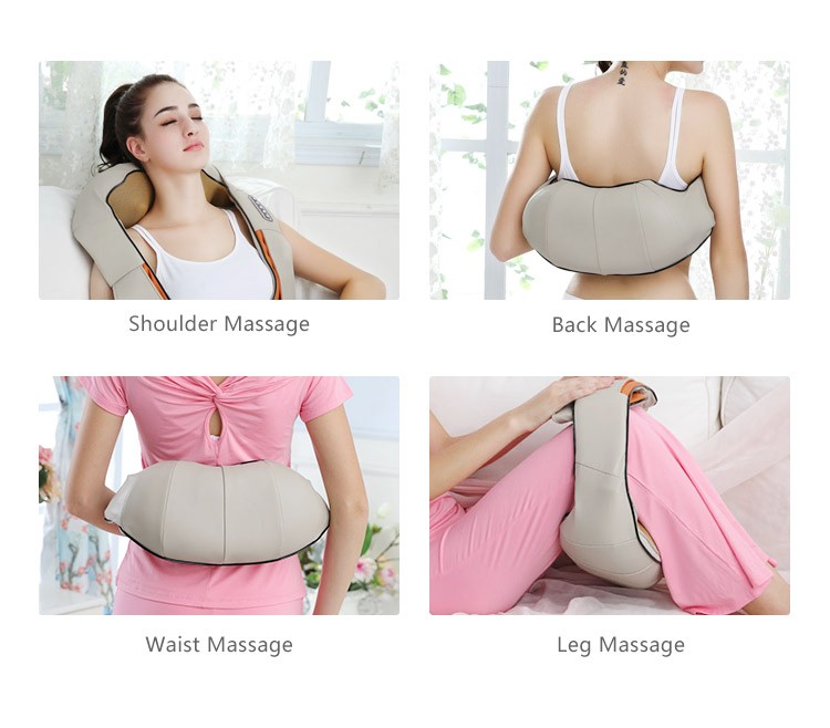 Electrical shiatsu massager neck massage with device electric vibrating back kneading neck and shoulder massages roller machine