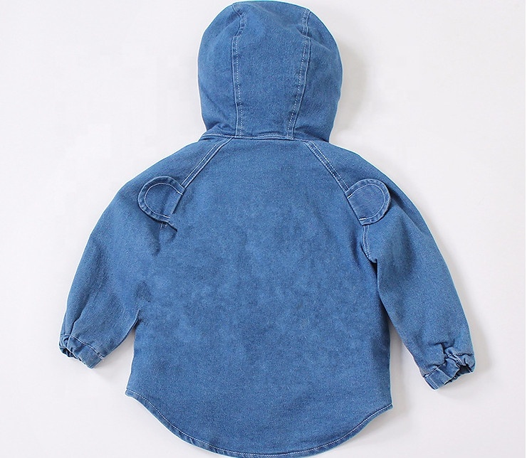 Готовые к отправке быстрая поставка Oem весенние хлопковые джинсы куртка с капюшоном детская джинсовая куртка