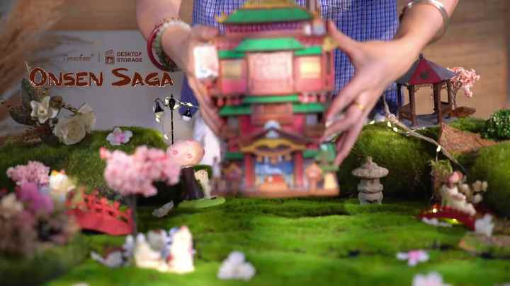 Onsen Saga DIY Wooden Doll House Toys - Miniature Storable