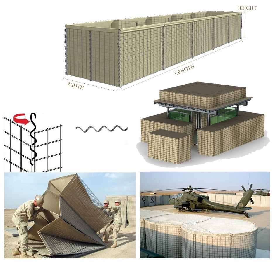 军用沙墙hesco屏障防御围栏堡垒/hesco屏障墙/军队使用高品质mil1