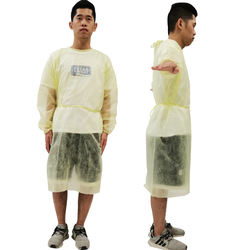 Disposable SMS gown AAMI LEVEL 3 breathable PP PE disposable lab coat ISO waterproof AAMI LEVEL 4 disposable SMS uniform EN13795