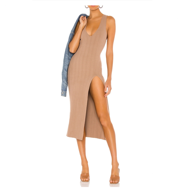 Лидер продаж, шикарное платье миди с Боковым Разрезом для женщин
