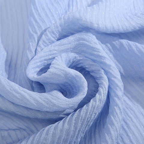 浅蓝色12米/米78% 真丝22% 尼龙多臂丝提花面料