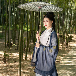 Fuling Embroidered Women'S Full-Chested Waist Waist Skirt Big Sleeve Shirt Heavy Industry Embroidery Chinese Hanfu