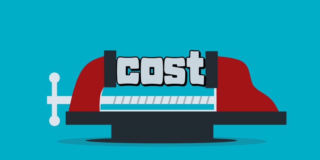 The word ‘cost’ being squeezed