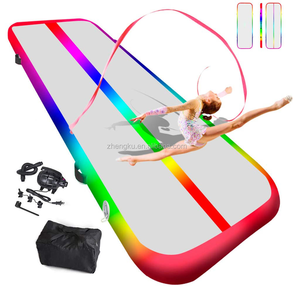 Гимнастический и спортивный Надувной Воздушный трек радужного цвета 3*1*0,1 м, надувной коврик для тренажерного зала, воздушный матрас для продажи