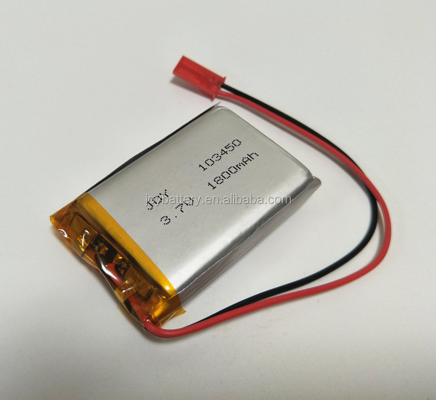 リチウムイオンポリマーバッテリー3.7V 1800mAh 103450,Jstコネクタ