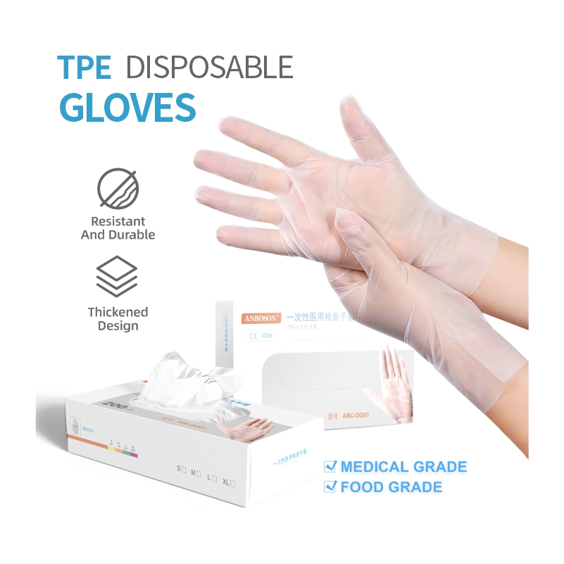 Коробка 100 медицинская пластиковая беспорошковая Стерильная безопасная черная хирургическая медицинская машина из термопластичного полиуретана прозрачные перчатки одноразовые
