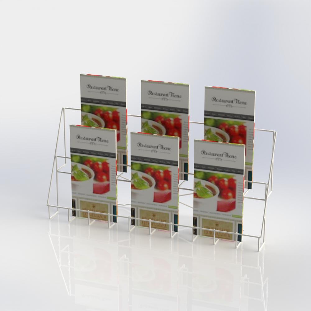 Folded Wire Holder for Brochures, Metal Counter top Literature Display Rack
