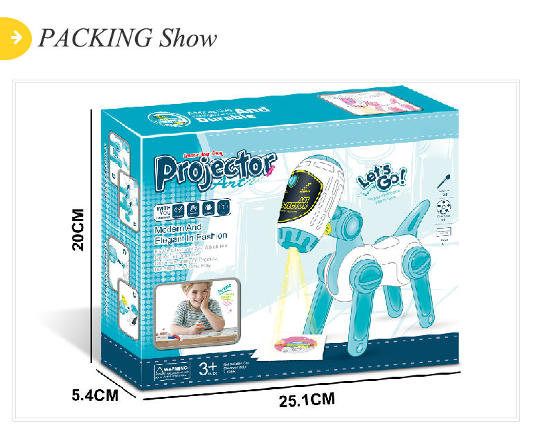 Robot dog toy machine creative painting projector drawing