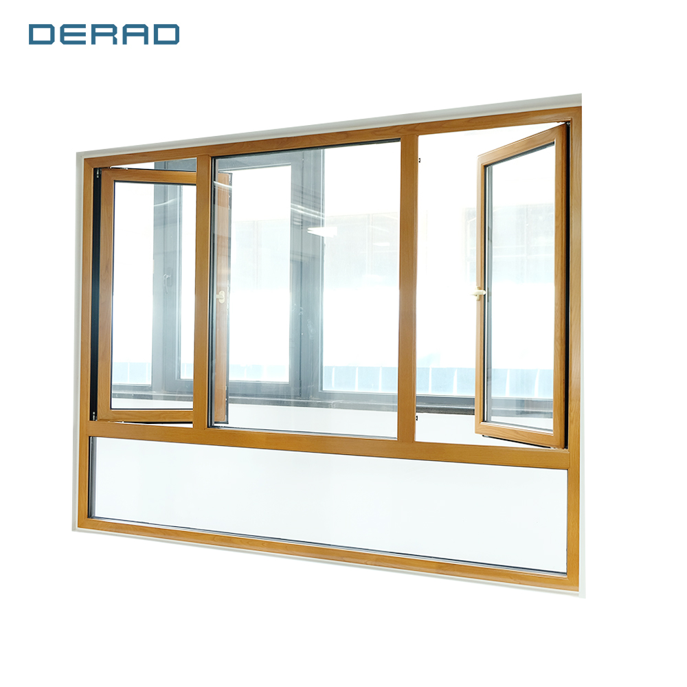 DERAD De Madeira Janelas De Alumínio Janela de Abertura Para Fora & Janela Fixa