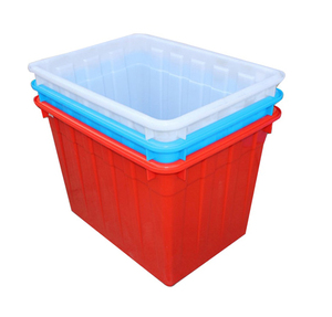 3 x 25 Ltr Square Stacking Catering Plastic Storage Boxes Containers Crates BLUE