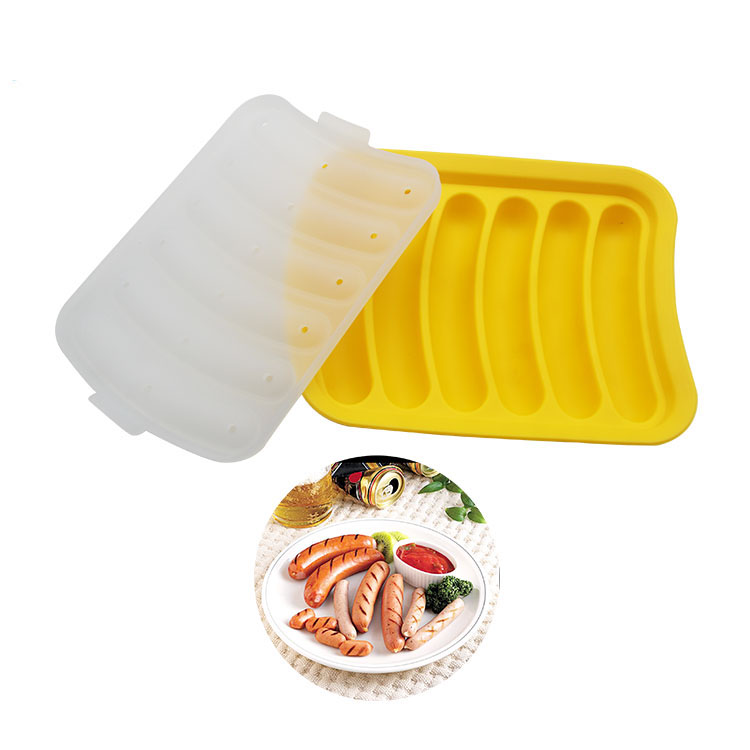 Vendas direto da fábrica 6 Cavidades de moldes de silicone de grau alimentício molde salsicha