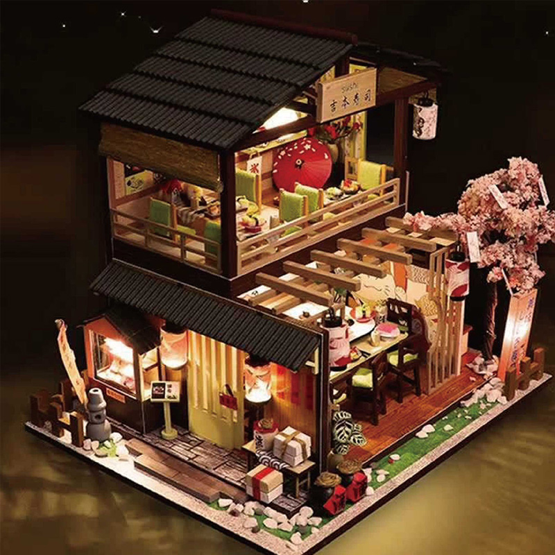 Роскошный кукольный домик мечты для девочек, подарки, деревянный домик, мебель, дом «сделай сам» для суши