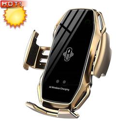 Sensor inteligente a5 carregador portátil carregador de carro sem fio 10 w suporte de carregador de telefone de carro sem fio