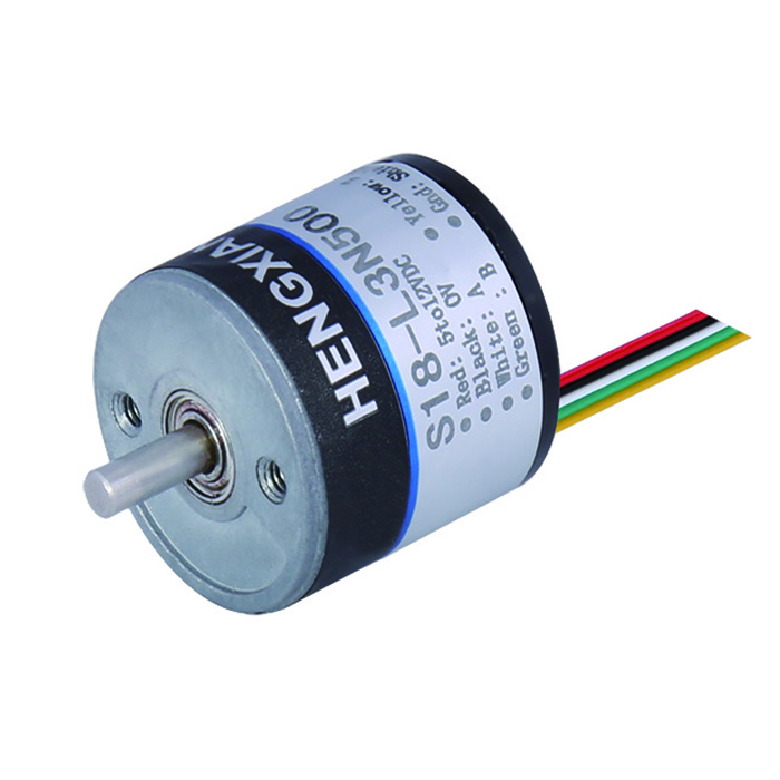 NPN Outer Diameter 18mm Mini Rotary Encoder Solid Shaft 2.5mm 60ppr 3.3Vdc