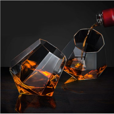 Whiskey Glass Cups Accept OEM Whiskey Wine Glass Clear Glassware Diamond Tumbler Glass