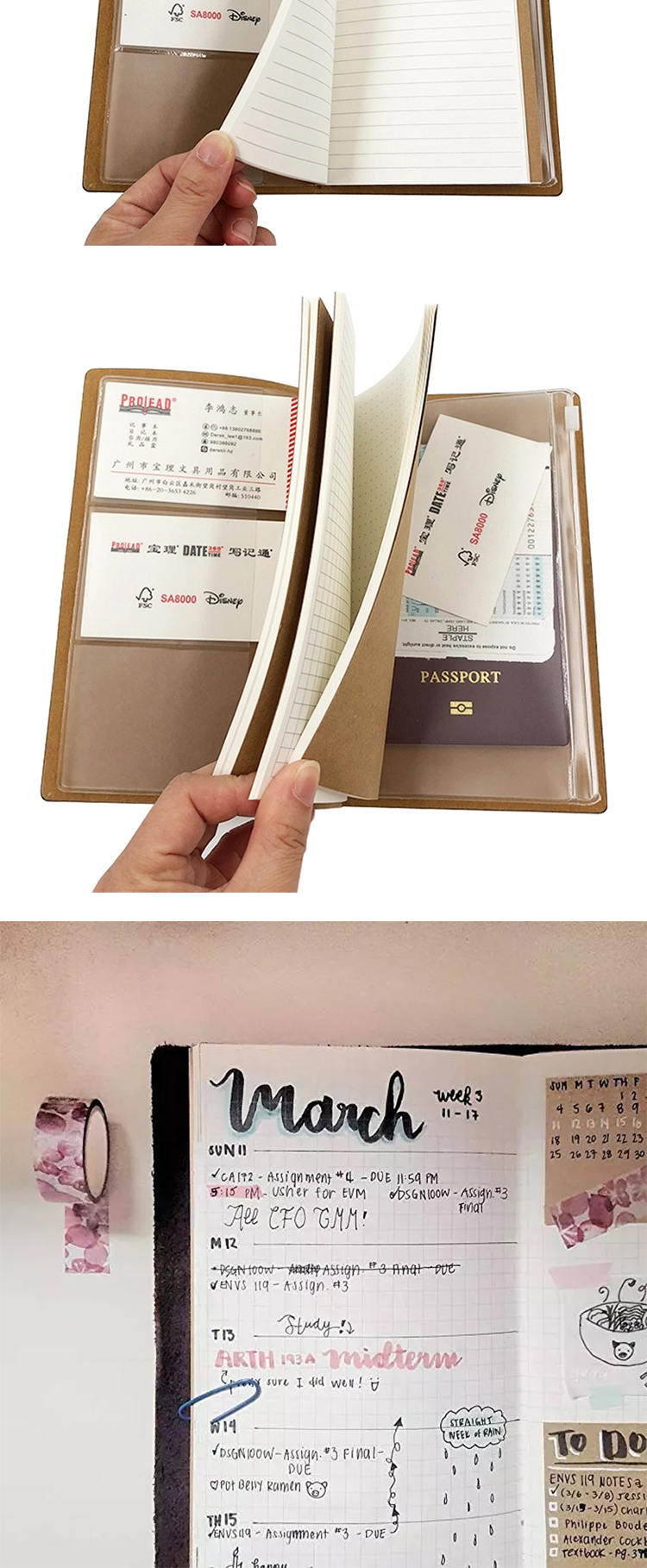 2023 High Quality Handmade Leather Vintage Travel Journal with Refillable for Taking Notes