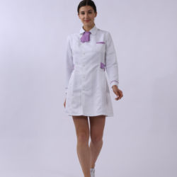hospital use  hot sale  fashion long sleeve white nurse uniform gown