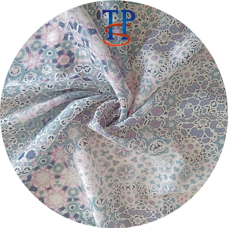 Настраиваемый синий серый геометрический узор печатных шелковой хлопчатобумажной ткани