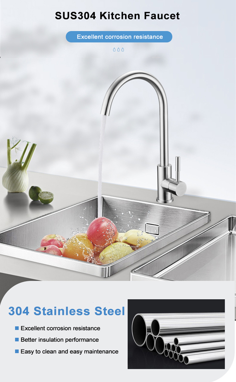 Cheap 304 Stainless Steel Kitchen Faucet Watertap For Sink