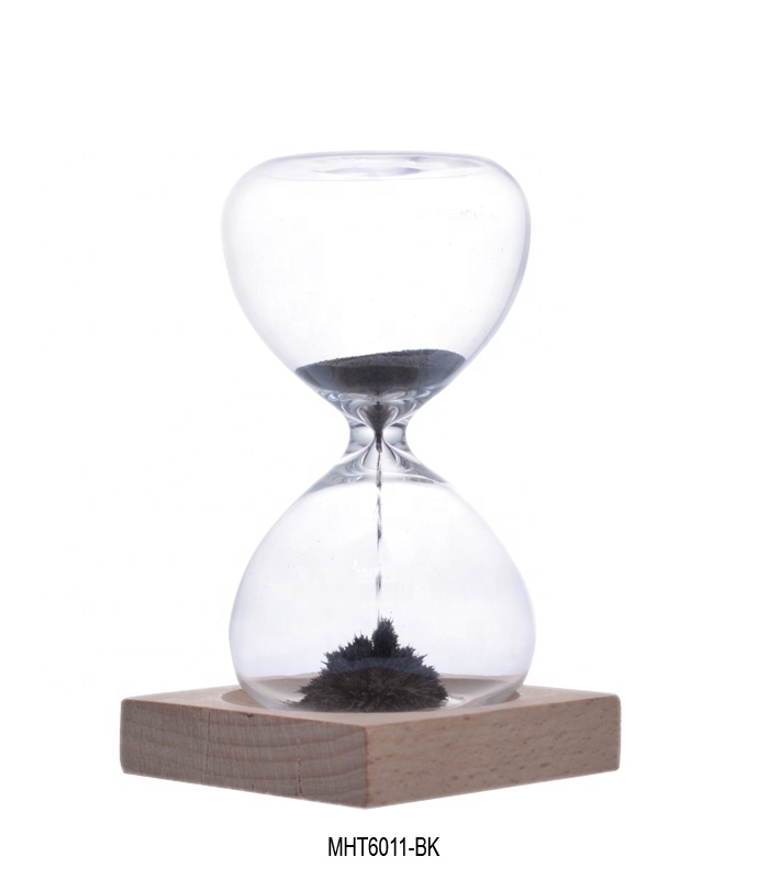 2020 factory wholesale hot selling promotional decoration with iridescent plating bowl shape magnetic sand timer