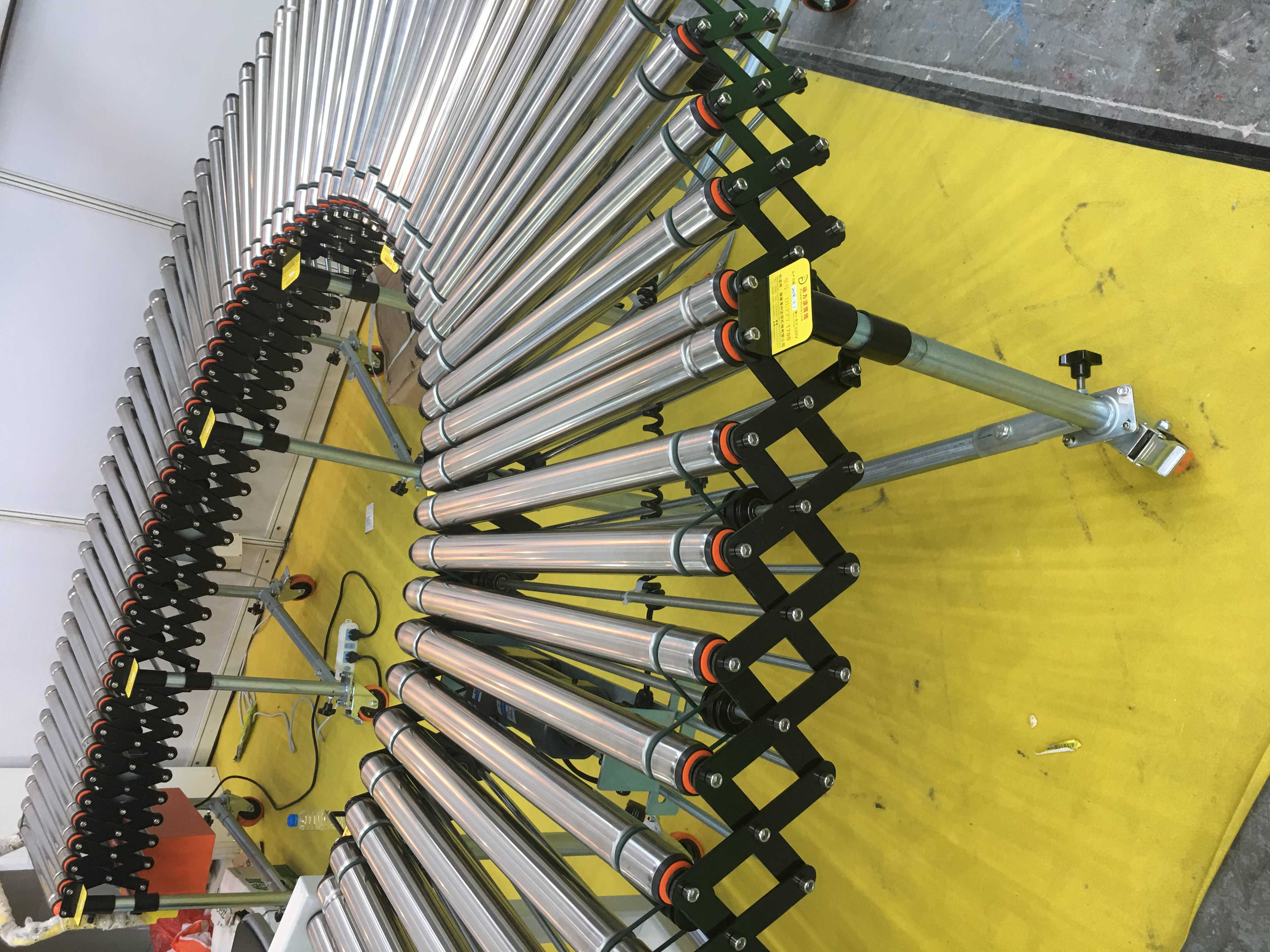 高效输送带进料和出料柔性伸缩电动滚筒输送机 - buy telescopic