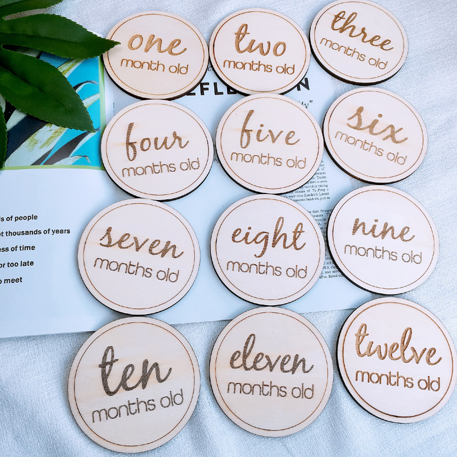 Диски для детей, деревянные ежемесячные карты для детей