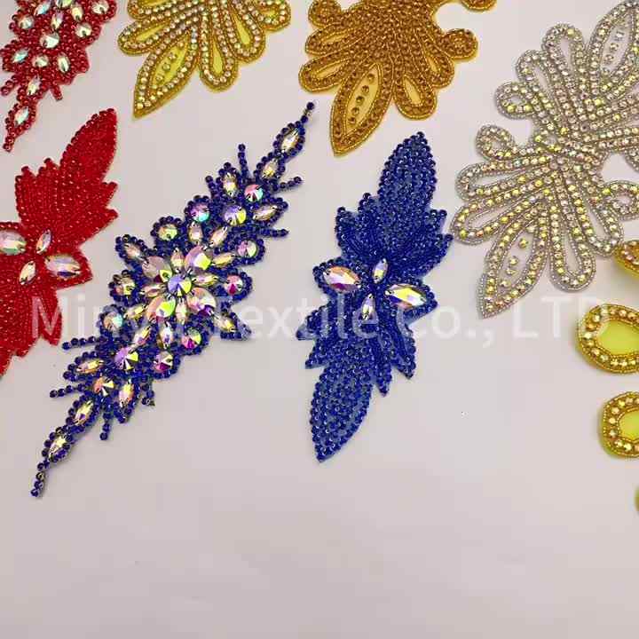 Hand-Made Rhinestone Crystal Sew-on Clothing Patches Cheap Beads