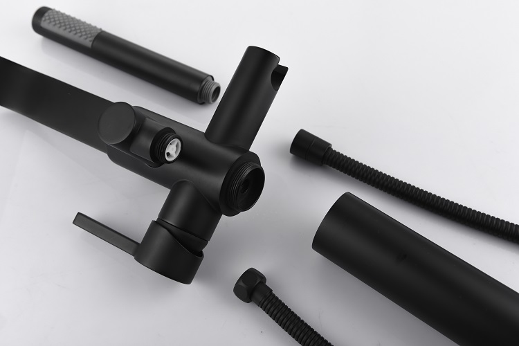 Freestanding Bathtub Faucet Black Floor Stand Bathtub Shower Faucets With Handheld Sprayer