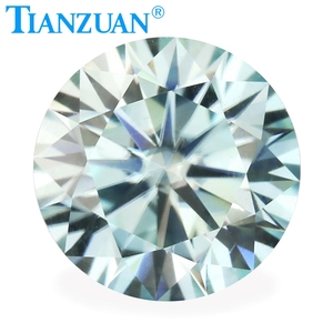 Forever brillant loose moissanite light blue color round shape moissanite diamond for sale