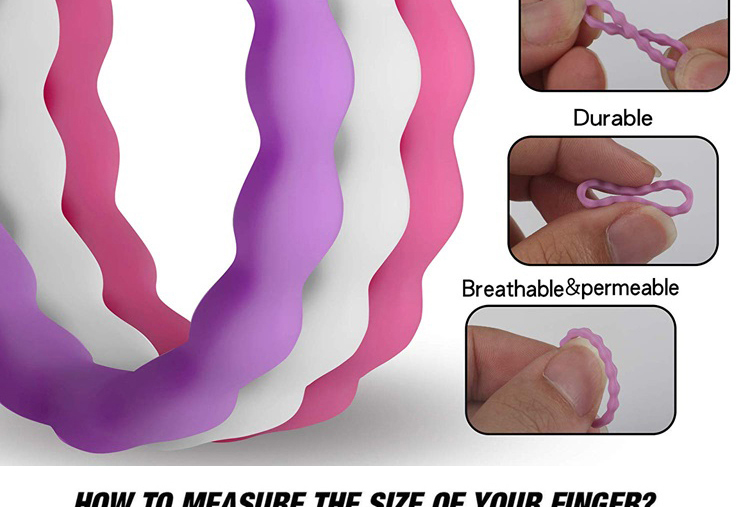Alianças de casamento de Logo Custom Silicone Rubber Finger da categoria médica para homens