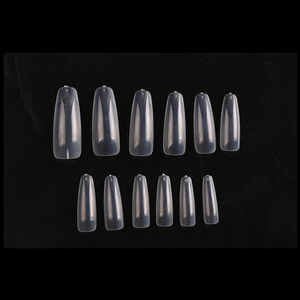TSZS new arrival 500pcs false nails long flat coffin acrylic nail tips transparent natural full cover nail tip