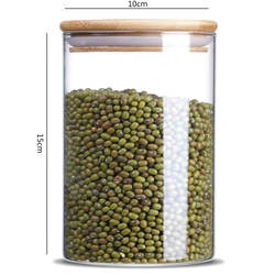 Large capacity 950 ml food glass storage jar kitchen storage containers with cover