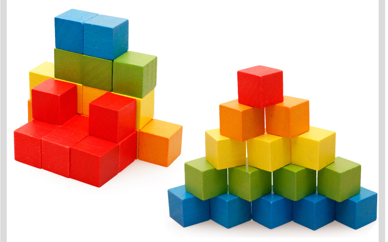 天然实木未完成松木块木头立方体拼图制作照片块工艺品